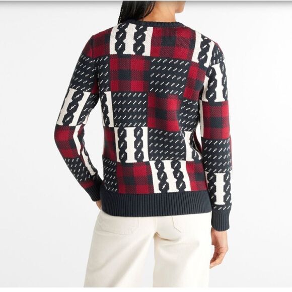 L.L. Bean Heritage Soft Cotton Fisherman Sweater Red White Blue Size XS - Picture 3 of 8